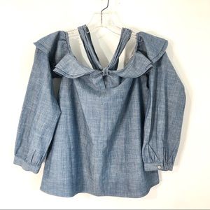J.CREW, Off Shoulder, Denim, Shirt, Size 6, $12